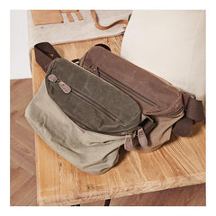 Canvas Mens Messenger Bag Canvas Side Bag Saddle Canvas Courier Bag for Men