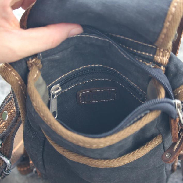 Black Denim Mens Casual Small Belt Bag Fanny Pack Messenger Bag Green Jean Waist AIZ01801037