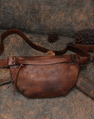 Vintage Women Leather Waist Bag Fanny Pack - Back View