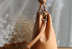Handmade Leather handbag purse bucket bag for women shopper bag leather shoulder bag