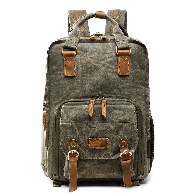 GREEN LARGE CANVAS WATERPROOF MENS CANON Handbag CAMERA BACKPACK NIKON CAMERA BAG DSLR CAMERA BAG FOR Women