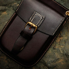 Leather Belt Pouches Mens Small Cases Waist Bag Hip Pack Belt Bag Fanny Pack Bumbag for Men
