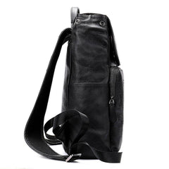 Cool Leather Mens Black Backpack for School Backpacks Travel Backpacks For Men