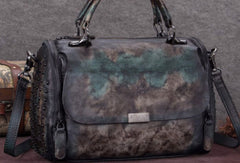 Genuine Leather Handbag Rivet Crossbody Bag Shoulder Bag Purse For Women