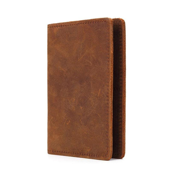 Mens Slim Leather Passport Wallet Bifold Long Passport Wallet Travel Wallet For FY00392006