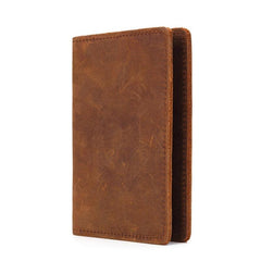 Mens Slim Leather Passport Wallet Bifold Long Passport Wallet Travel Wallet For Men
