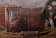 Handmade leather men Briefcase messenger vintage shoulder laptop bag vintage bag - EverHandmade