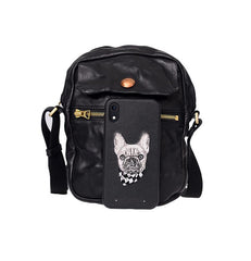 Cool Black Leather Men Small Vertical Messenger Bags Brown Side Bag Courier Bag For Men