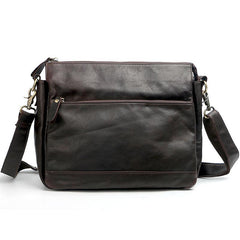 Casual Black Leather Mens Courier Bags Messenger Bags Brown Postman Bags For Men