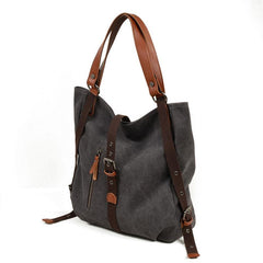 Mens Waxed Canvas Leather Tote Bag Canvas Handbag Canvas Shoulder Bag for Men