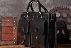 Handmade leather men Briefcase messenger vintage shoulder laptop bag vintage bag