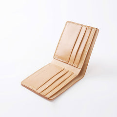 Handmade Leather Minimalist Womens Mens Bifold Small Wallets billfold Wallet for Men