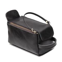 Cool Brown Leather Men's Box Clutch Bag Portable Bag Mini Handbag for Men