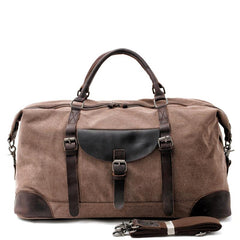 Cool Waxed Canvas Leather Mens Large Travel Weekender Bag Waterproof Duffle bag for Men