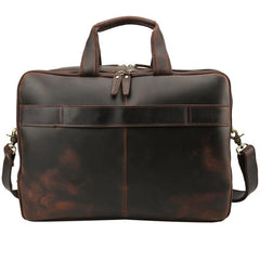 Vintage Leather Men's Briefcase 15‘’ Laptop Briefcase Professional Bag For Men