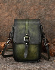 Small Leather Womens VIntage Phone Shoulder Bag - Side View