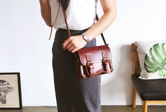 Genuine Leather Cute Crossbody Bag Messenger Bag Shoulder Bag Women Girl Leather Satchel Bag Purse
