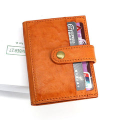 Leather Mens Front Pocket Wallet Card Wallet Small Slim Wallet Change Wallet for Men