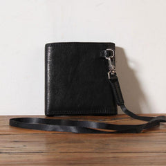 Genuine Leather Mens Cool billfold Leather Wallet Men Small Wallets Trifold for Men