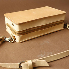 Handmade Small Leather Mens Messenger Bag BOX Shoulder Bag for Men
