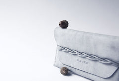 Handmade leather braided personalized custom clutch purse long wallet purse clutch women