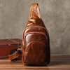 Genuine Cool Leather Mens Sling Bag Chest Bag Crossbody Sling Bag for men