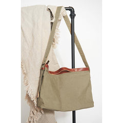 Canvas Womens Pink Leather Large Shoulder Bag Courier Bag Green Postman Bag for Women