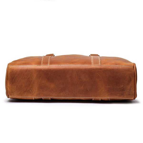 Vintage Brown Leather Men's Professional Briefcase 14inch Computer Briefcase Han FY03881041