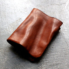 Cute LEATHER Wrinkled Womens Small Wallet Bifold Leather Small Wallets FOR Women