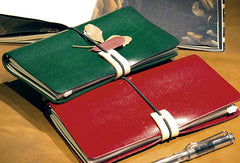 Handmade vintage leather notebook travel book diary journal