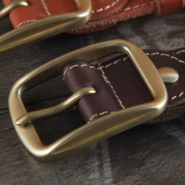 Genuine Leather Punk Rock Biker Trucker Mens Belt Men Black Coffee Belt for Men YBL00981046