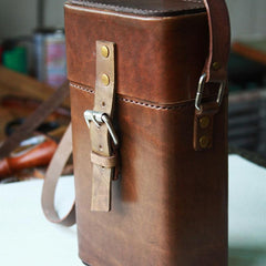 Handmade Leather Mens Small Box Bag Shoulder Bag Messenger Bag for Men