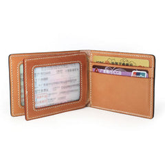 Leather Mens Slim license Wallet Card Wallets Slim Wallet Front Pocket Wallet for Men
