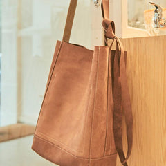 Mens Leather Cool Shoulder Tote Bag Messenger Bag Tote Side Bag for Men