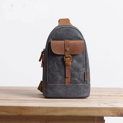 Cool Canvas Mens Sling Bag Sling Backpack One Shoulder Pack Chest Bag for men