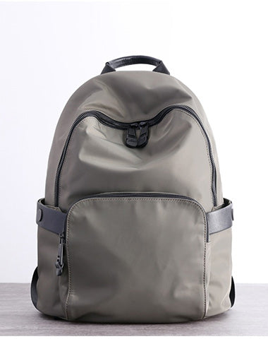 Womens Nylon Backpack Best Satchel Backpack Purse Nylon Gray School Rucksack for Ladies