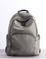 Womens Nylon Backpack Best Satchel Backpack Purse Nylon Gray School Rucksack for Ladies