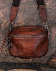 Vintage Green Leather Womens Saddle Shoulder Bag - Back View