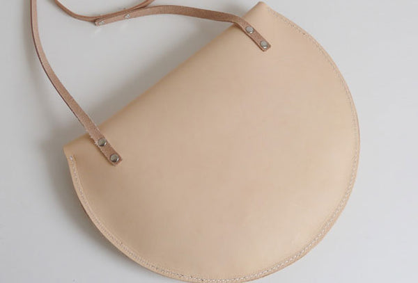 Handmade Leather crossbody purse bag beige purse for women leather bag YQ02871059