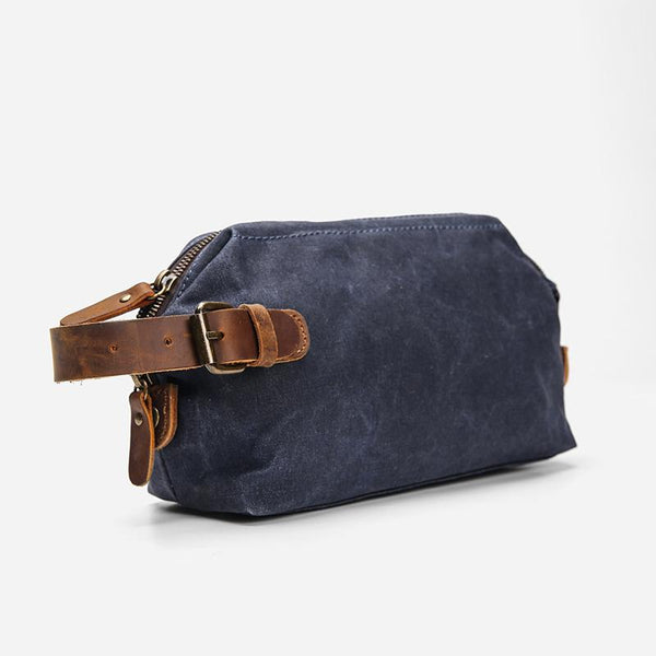 Waxed Canvas Leather Mens Women's Waterproof Cosmetic Bag Clutch Bag Handbag Sto JCYC00991026