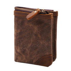 Mens Canvas Small Wallet for men Bifold Cool Men billfold Small Wallet