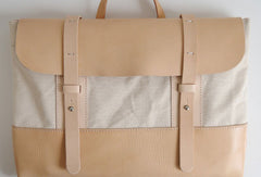 Handmade Leather messenger bag backpack canvas for men women leather shoulder bag - EverHandmade