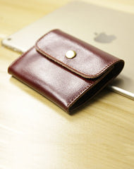 Cute Women Leather Mini Zip Coin Wallet Dark Coffee Change Wallets Slim Billfold Wallet For Women