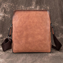 Vintage Coffee LEATHER MEN'S Small Side bag - Side View