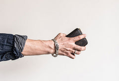 Genuine leather billfold wallet leather men billfold vintage wallet for men - EverHandmade