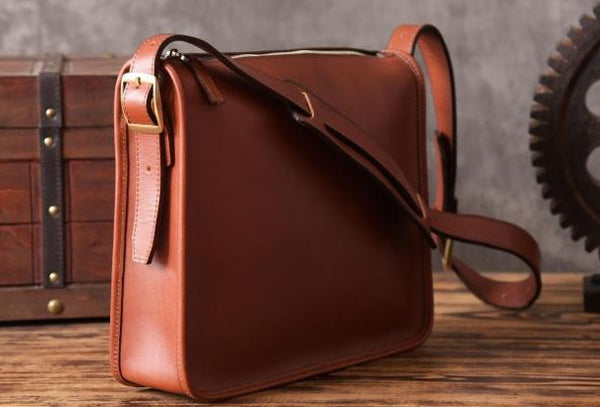 Handmade leather men Briefcase messenger vintage shoulder laptop bag vintage bag MT04982036