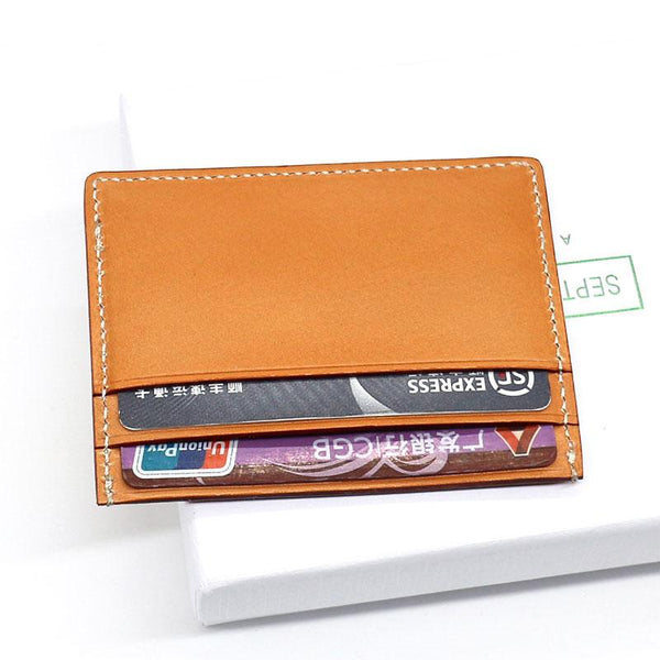Leather Mens Card Wallet Card Holder Front Pocket Wallet Small Slim Wallet for M SEP00681024