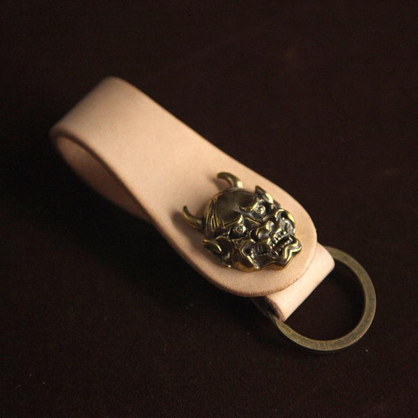 Cool Hannya  Leather Biker Wallet Chain - Back View