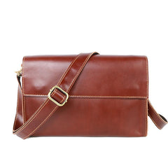Dark Coffee Leather Mens Casual Small Courier Bag Messenger Bags Amber Postman Bag For Men