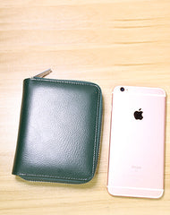 Minimalist Women Blue Leather Card Holders Small Zip Card Wallet Card Holders Wallet For Women